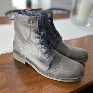 ROAN Grey/Brown Leather Men’s Combat Boot Size 10 *BRAND NEW*